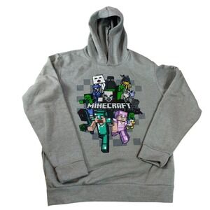 MINECRAFT Creeper Boys Youth Gray Sweatshirt by Jinx Mojang, Size XL‎